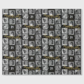 Papier Cadeau Chic Happy Birthday Photo Film Strip Black Gold (Plat)
