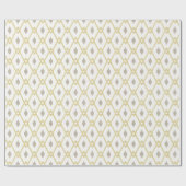 Papier Cadeau Chic jaune taupe ikat diamant motif (Plat)