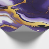 Papier Cadeau Chic joli or violet Faux Marble (Coin)