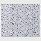 Papier Cadeau Chic Lavande Abeille Reine Bourdonnante & Couronne (Plat)