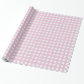 Papier Cadeau Chic Light Pink Checkered 60th Birthday Gift Wrap (Déroulé)