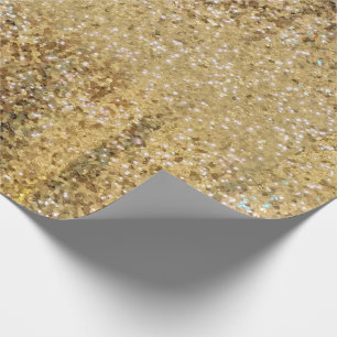 Papier Cadeau Chic Luxe paillettes de strass doré