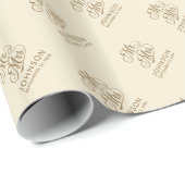 Papier Cadeau Chic Mariage Favor Mariée & Groom Branché M. Mme. (Coin rond)