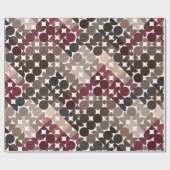Papier Cadeau Chic Mauve Taupe Maron Beige Cercles rouges Motif (Plat)
