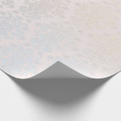 Papier Cadeau Chic Moderne Beauté Argent Nacre Damask Modèle (Coin)