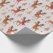 Papier Cadeau Chic moderne Noël Reindeer (Coin)