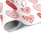 Papier Cadeau Chic moderne Whimsical Love Hearts Saint Valentin (Coin rond)