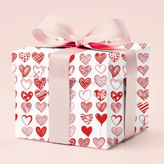 Papier Cadeau Chic moderne Whimsical Love Hearts Saint Valentin