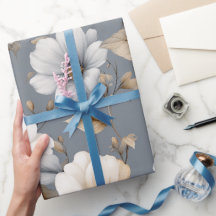 Chic Neutral Flower Grey Floral Pattern