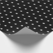 Papier Cadeau Chic noir blanc flocons de neige vacances de Noël (Coin)
