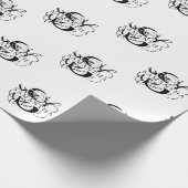 Papier Cadeau Chic noir et blanc dévêtu Monogramme de script (Coin)