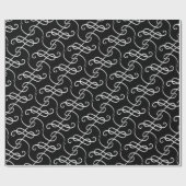 Papier Cadeau Chic noir et blanc L Monogram Unisex Motif (Plat)