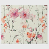 Papier Cadeau Chic Orange & Rose Feminine FlorMariage (Plat)