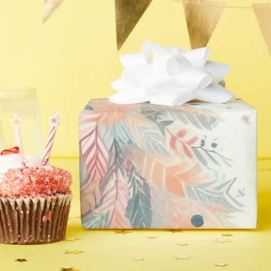 Papier Cadeau Chic Pastel Christmas Tree Wrapping Paper (Fête d'anniversaire)