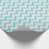 Papier Cadeau Chic Pastel turquoise Chevron Custom Monogramme (Coin)