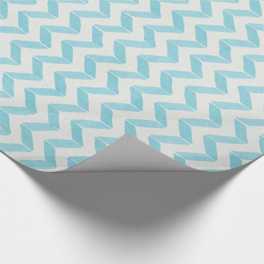 Papier Cadeau Chic Pastel turquoise Chevron Custom Monogramme (Coin)