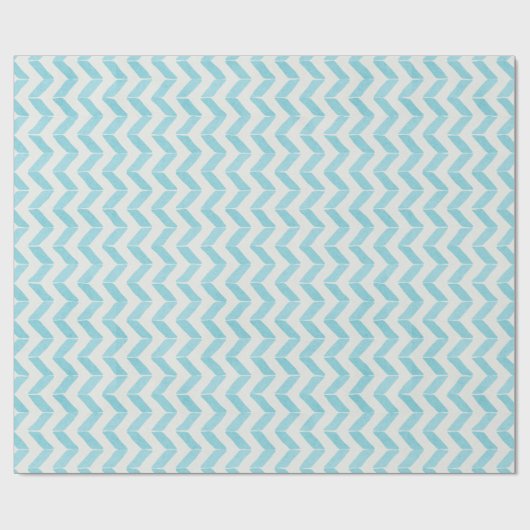 Papier Cadeau Chic Pastel turquoise Chevron Custom Monogramme (Plat)