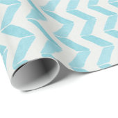 Papier Cadeau Chic Pastel turquoise Chevron Custom Monogramme (Coin rond)