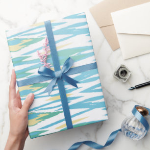 Papier Cadeau Chic pastel turquoise couleur motif ikat
