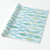 Papier Cadeau Chic pastel turquoise couleur motif ikat (Déroulé)