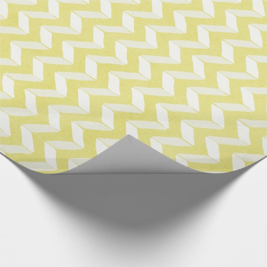 Papier Cadeau Chic Pastel Yellow Teal Chevron Custom (Coin)