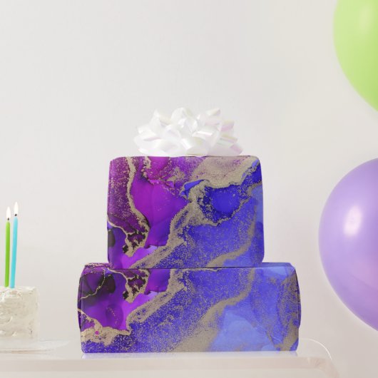 Papier Cadeau Chic Pink Violet Bijou Toned Laver Encre (Cadeaux de fête)