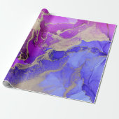 Papier Cadeau Chic Pink Violet Bijou Toned Laver Encre (Déroulé)