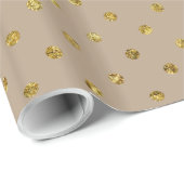 Papier Cadeau Chic Pois Gold Glam (Coin rond)