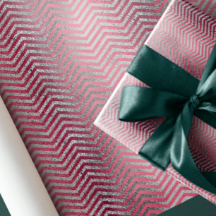 Papier Cadeau Chic rose gold and silver glitter metallic