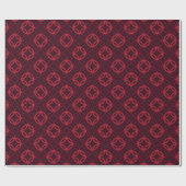 Papier Cadeau Chic rouge marocain cercle motif monogramme (Plat)