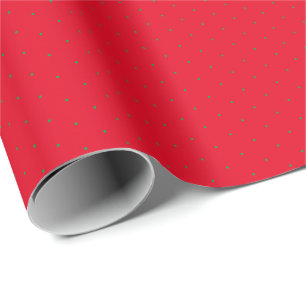 Papier Cadeau Chic rouge vert petit pois motif Noël