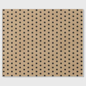 Papier Cadeau Chic Simple Points Noirs Sur Brun Rustique Faux Kr (Plat)