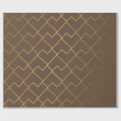 Papier Cadeau Chic tendance Géométrique Brown doré (Plat)