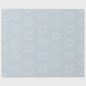 Papier Cadeau Chic traditionnel Dusty Blue Noël Holly Wreath (Plat)
