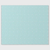 Papier Cadeau Chic turquoise grec clé motif géométrique monogram (Plat)