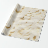 Papier Cadeau Chic Western Gold White Cream Cowhide (Déroulé)