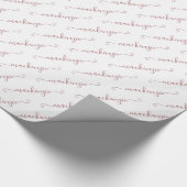Papier Cadeau Chic White Rose Or manuscrit Nom du script (Coin)