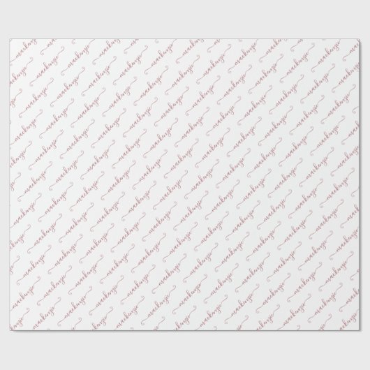 Papier Cadeau Chic White Rose Or manuscrit Nom du script (Plat)