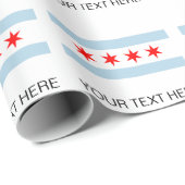 Papier Cadeau Chicago city flag custom wrapping paper rolls (Coin rond)