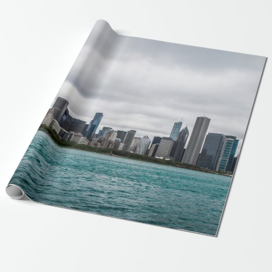 Papier Cadeau Chicago skylinechicago, skyline, aérien, architect (Déroulé)