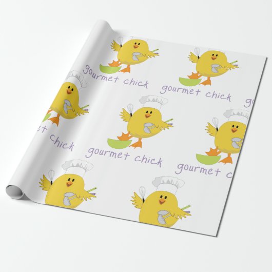 Papier Cadeau Chick gourmet (Déroulé)