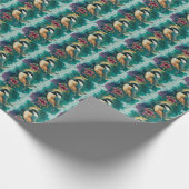 Papier Cadeau Chickadee Abstrait - Turquoise (Coin)