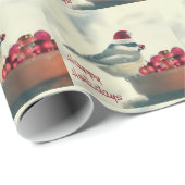 Papier Cadeau Chickadee adorable de vacances (Coin rond)