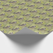 Papier Cadeau Chickadee Bird - peinture acrylique. (Coin)