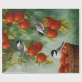 Papier Cadeau Chickadee Birds Apple Harvest (Plat)