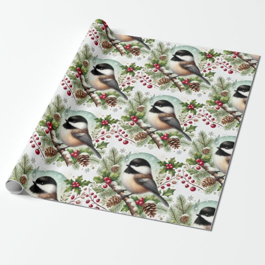 Papier Cadeau Chickadee de vacances (Déroulé)