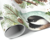 Papier Cadeau Chickadee de vacances (Coin rond)