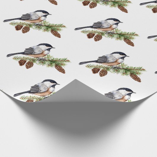 Papier Cadeau Chickadee d'hiver (Coin)
