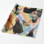 Papier Cadeau Chicken Mania 2 All Occasion Wrapping Paper (Déroulé)