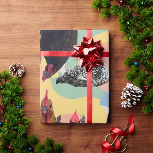 Papier Cadeau Chicken Mania All Occasion Wrapping Paper  (Cadeau de vacances)